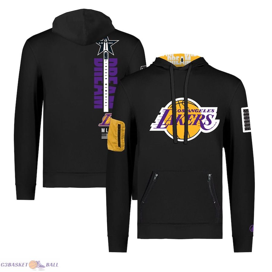 Unisex Los Angeles Lakers FISLL x Black History Collection Black Pullover Hoodie