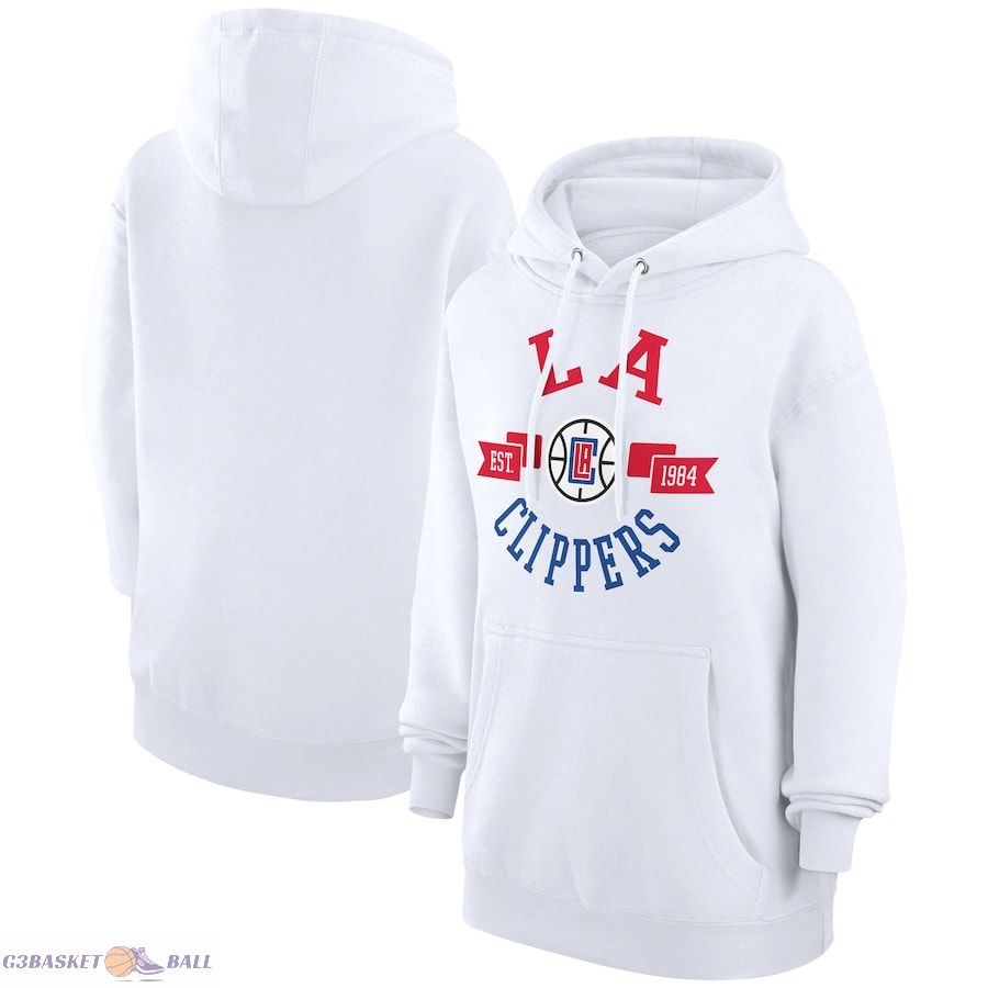 Women's LA Clippers G-III 4Her by Carl Banks White City Pullover Hoodie