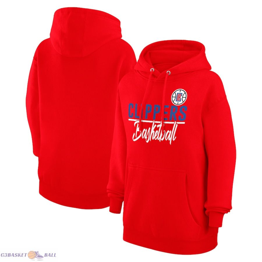 Women's LA Clippers G-III 4Her by Carl Banks Red Graphics Fleece Pullover Hoodie