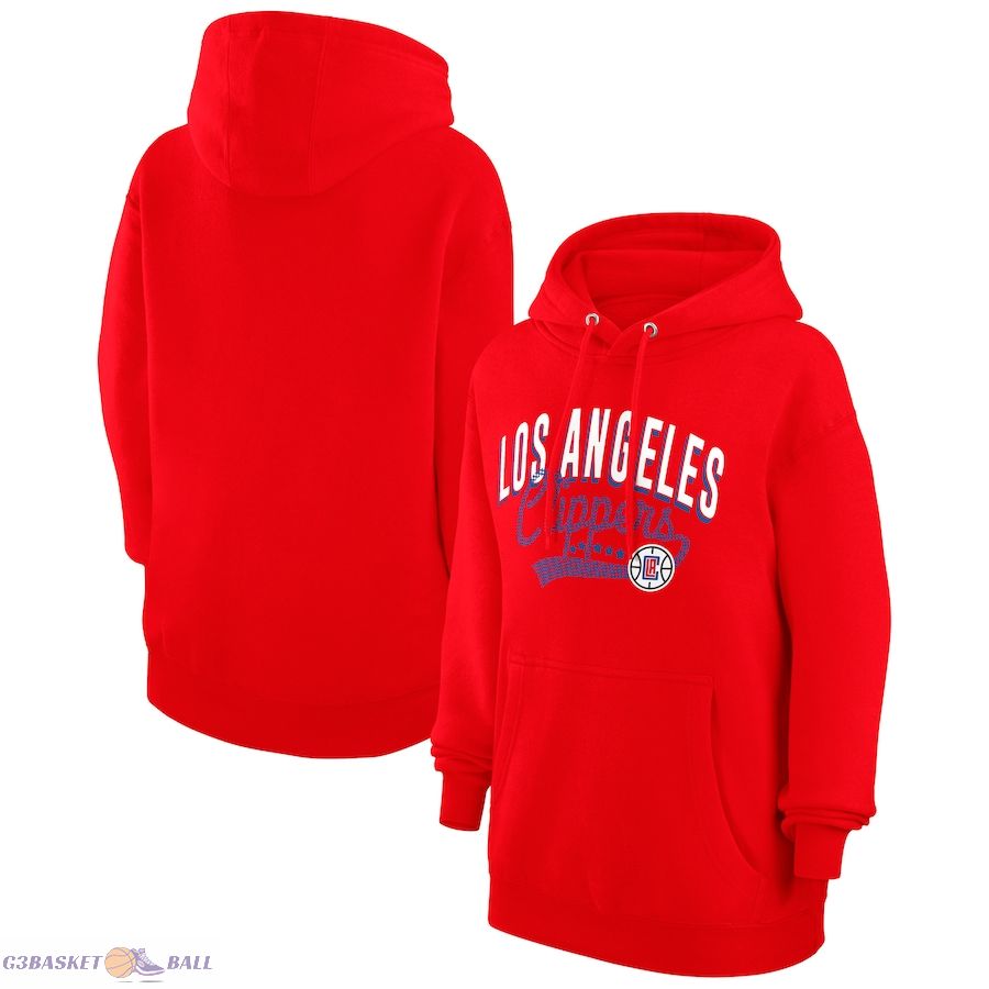 Women's LA Clippers G-III 4Her by Carl Banks Red Filigree Logo Pullover Hoodie