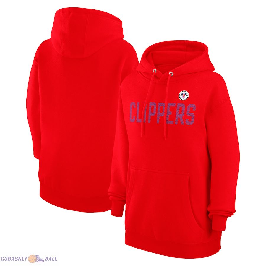 Women's LA Clippers G-III 4Her by Carl Banks Red Dot Print Pullover Hoodie