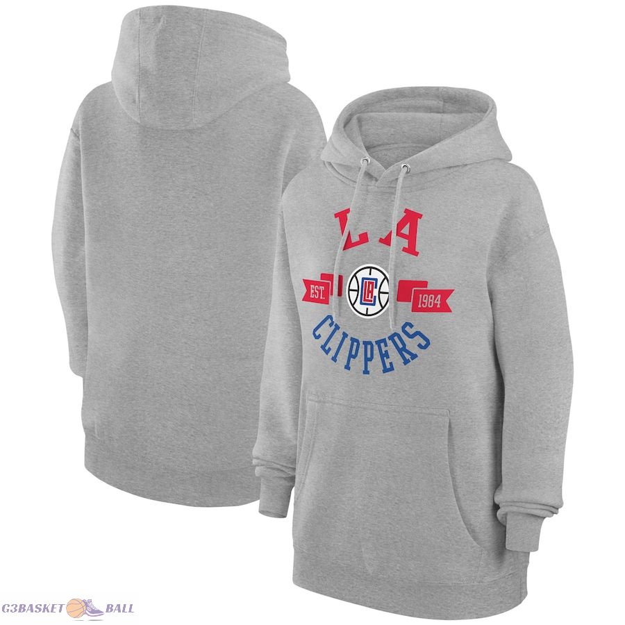 Women's LA Clippers G-III 4Her by Carl Banks Heather Gray City Pullover Hoodie