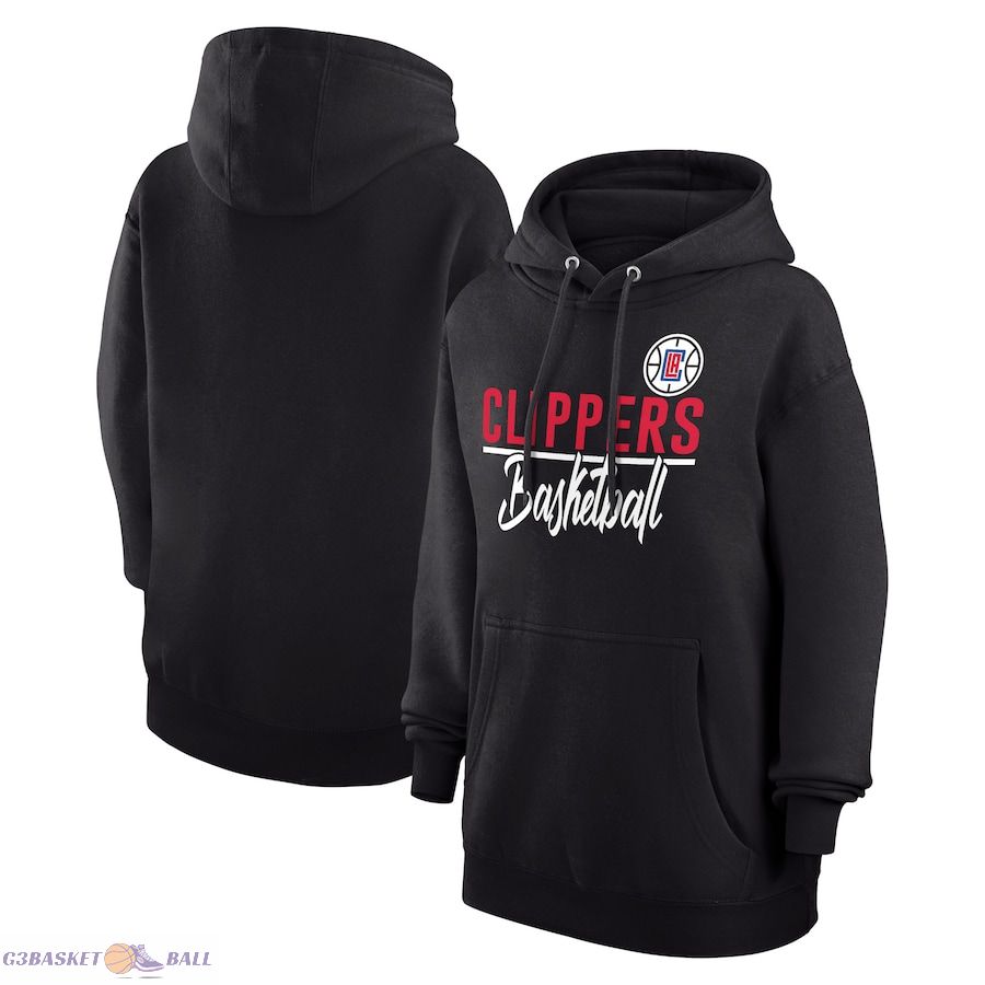 Women's LA Clippers G-III 4Her by Carl Banks Black Graphics Fleece Pullover Hoodie