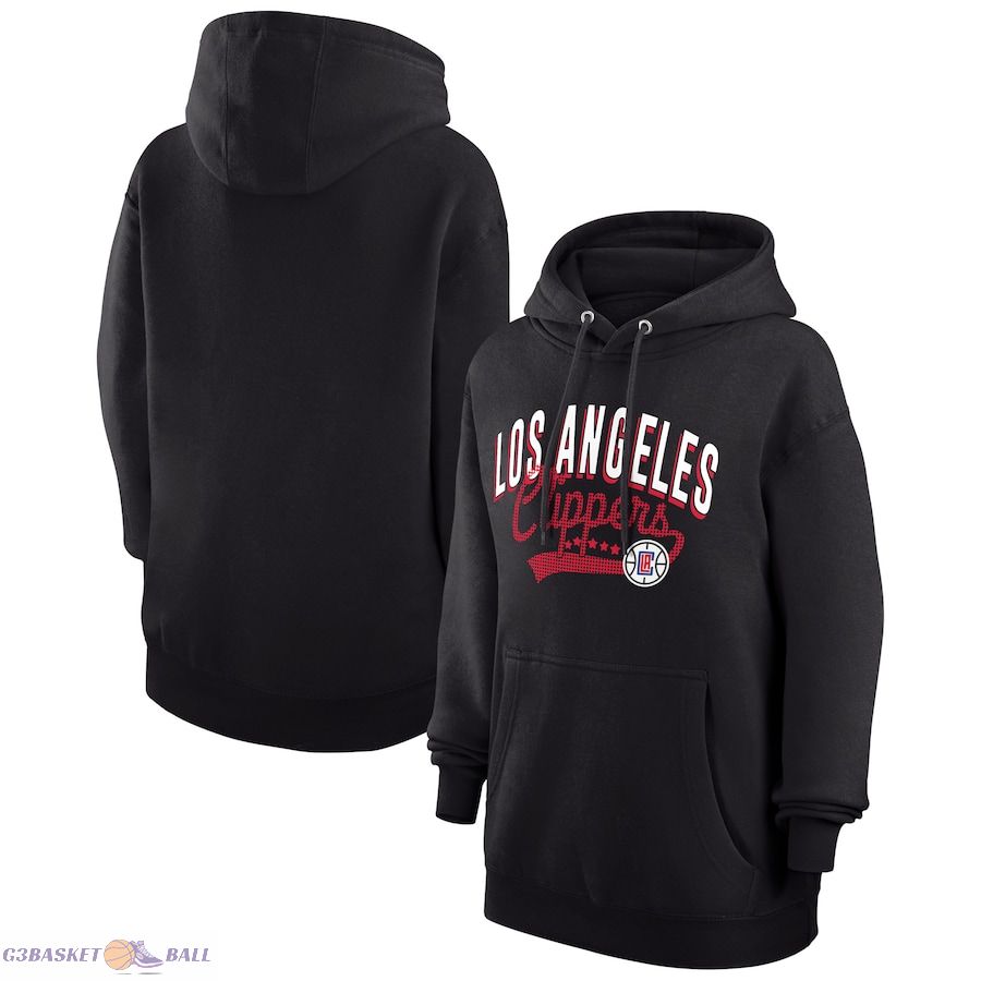 Women's LA Clippers G-III 4Her by Carl Banks Black Filigree Logo Pullover Hoodie