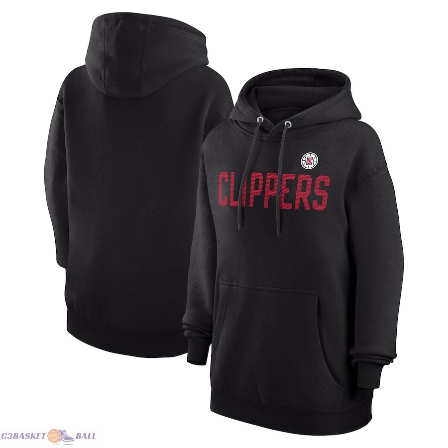 Women's LA Clippers G-III 4Her by Carl Banks Black Dot Print Pullover Hoodie