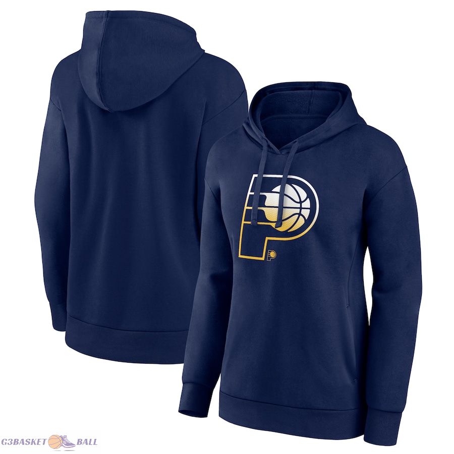 Women's Indiana Pacers Navy Gradient Logo Pullover Hoodie