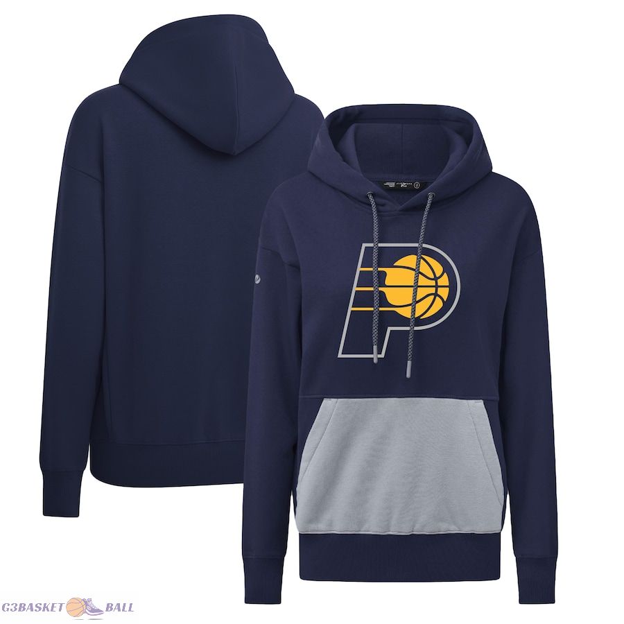 Women's Indiana Pacers Levelwear Navy Bonfire Pullover Hoodie