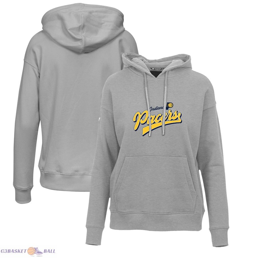 Women's Indiana Pacers Levelwear Gray Adorn Retro Pullover Hoodie