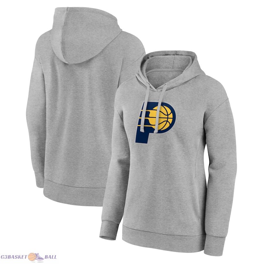 Women's Indiana Pacers Gray Primary Logo Pullover Hoodie