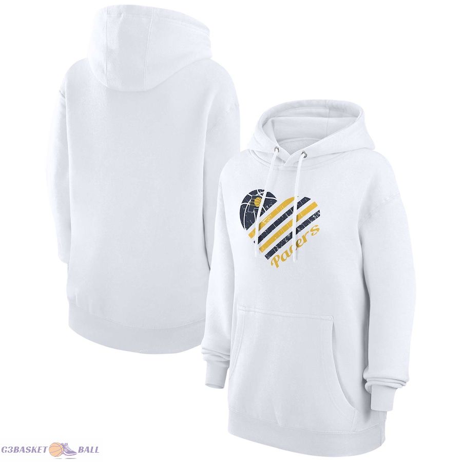 Women's Indiana Pacers G-III 4Her by Carl Banks White Heart Pullover Hoodie