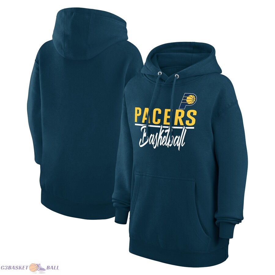 Women's Indiana Pacers G-III 4Her by Carl Banks Navy Graphics Fleece Pullover Hoodie