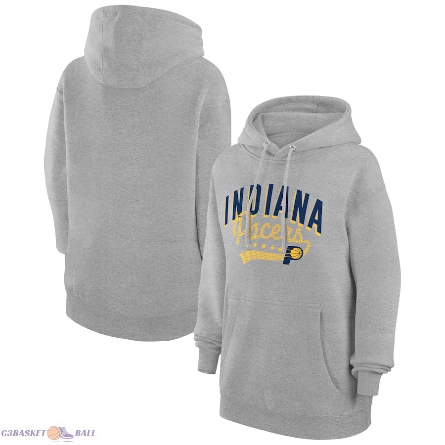 Women's Indiana Pacers G-III 4Her by Carl Banks Heather Gray Filigree Logo Pullover Hoodie