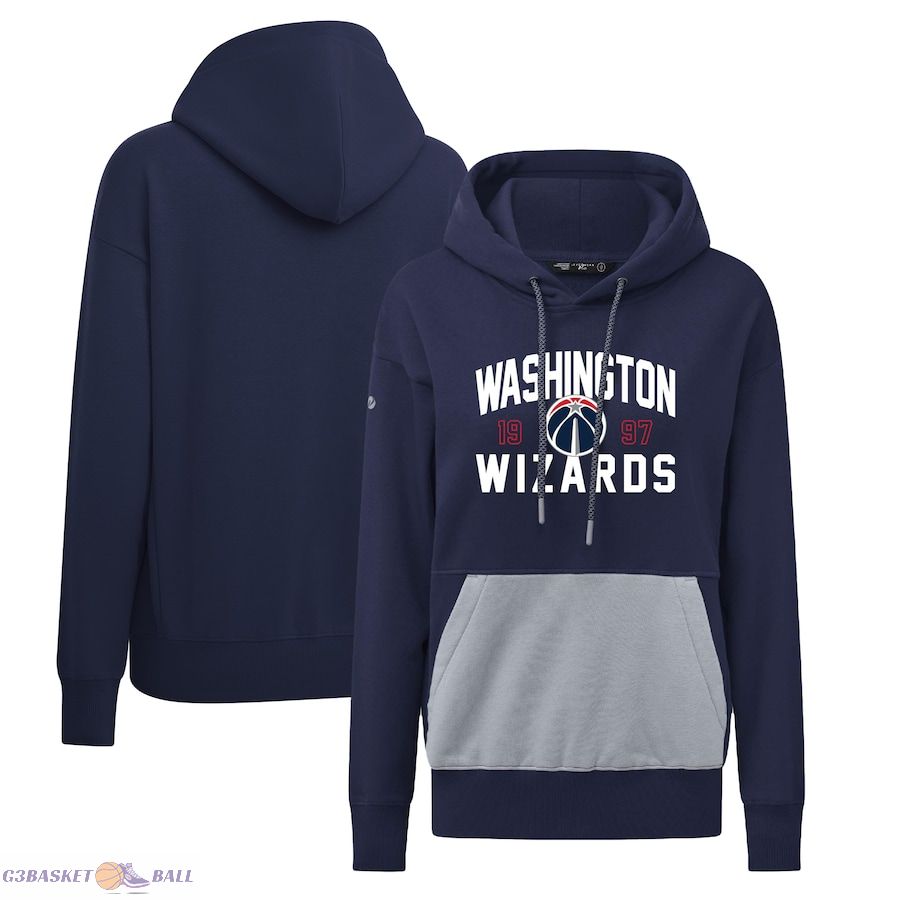 Women's Washington Wizards Levelwear Navy Bonfire Pullover Hoodie