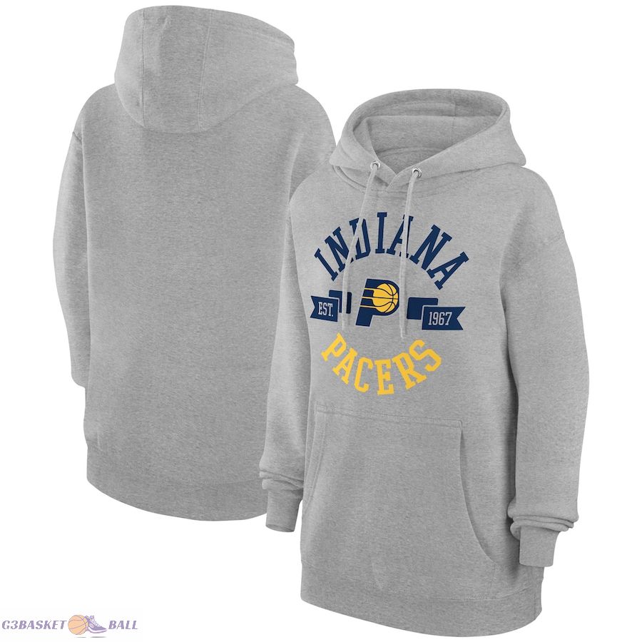 Women's Indiana Pacers G-III 4Her by Carl Banks Heather Gray City Pullover Hoodie