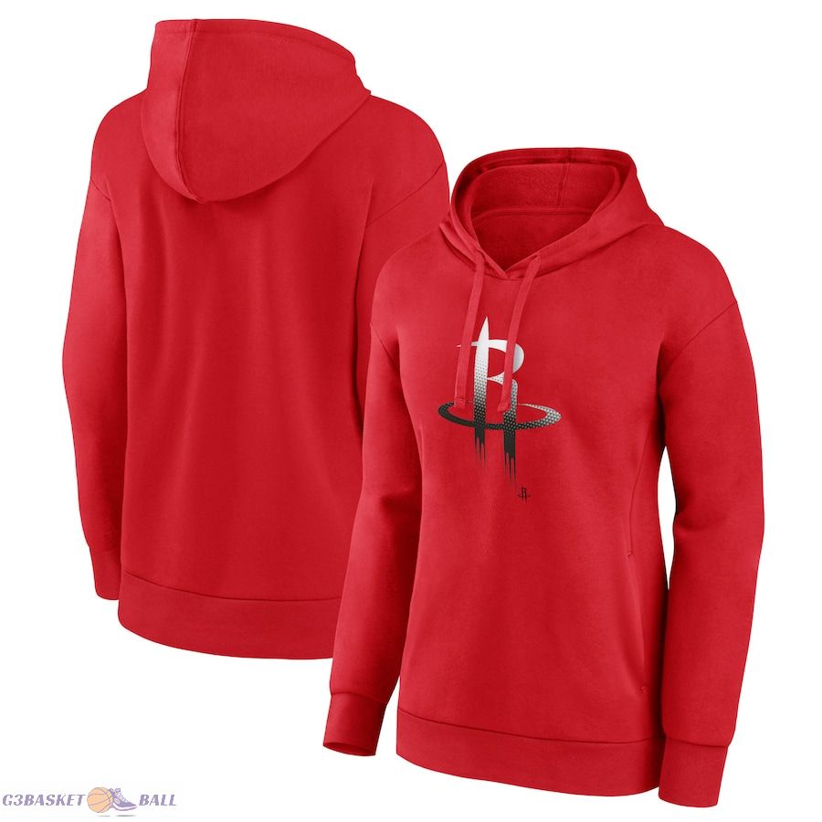 Women's Houston Rockets Red Gradient Logo Pullover Hoodie