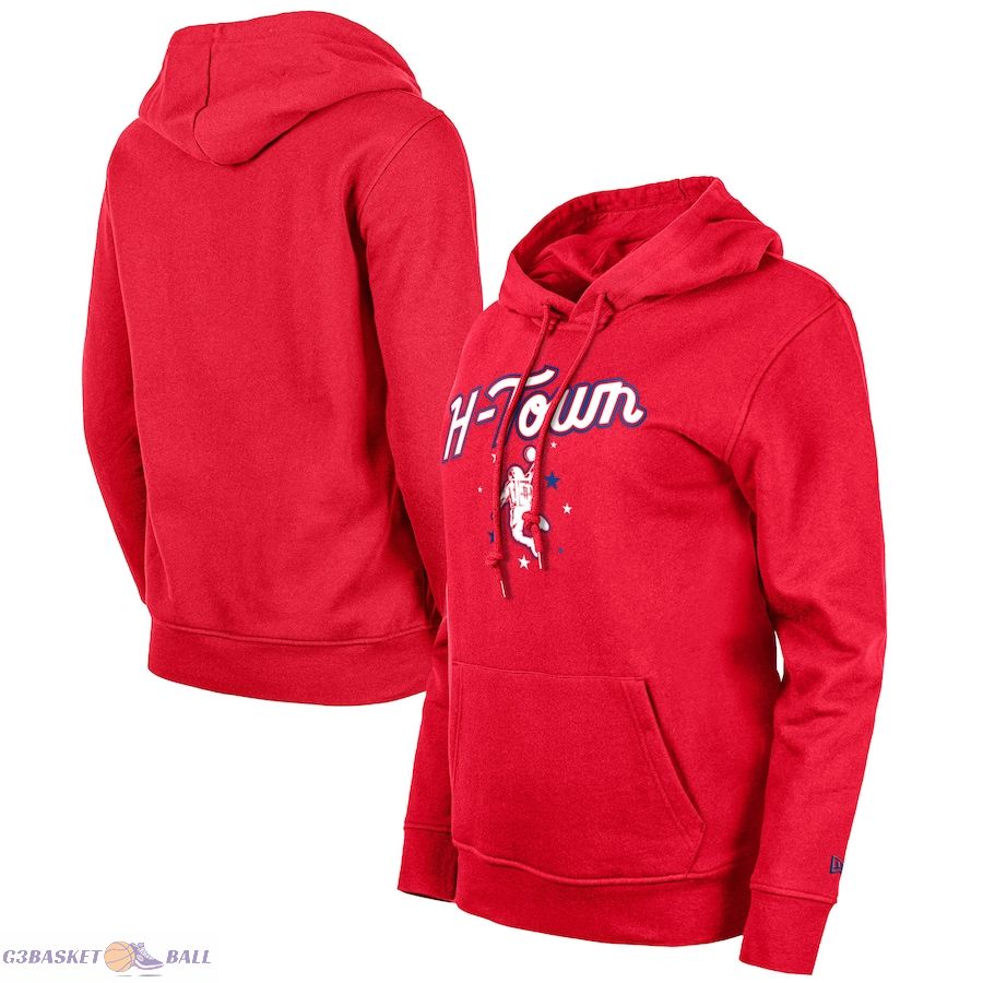 Women's Houston Rockets New Era Red 2023/24 City Edition Pullover Hoodie