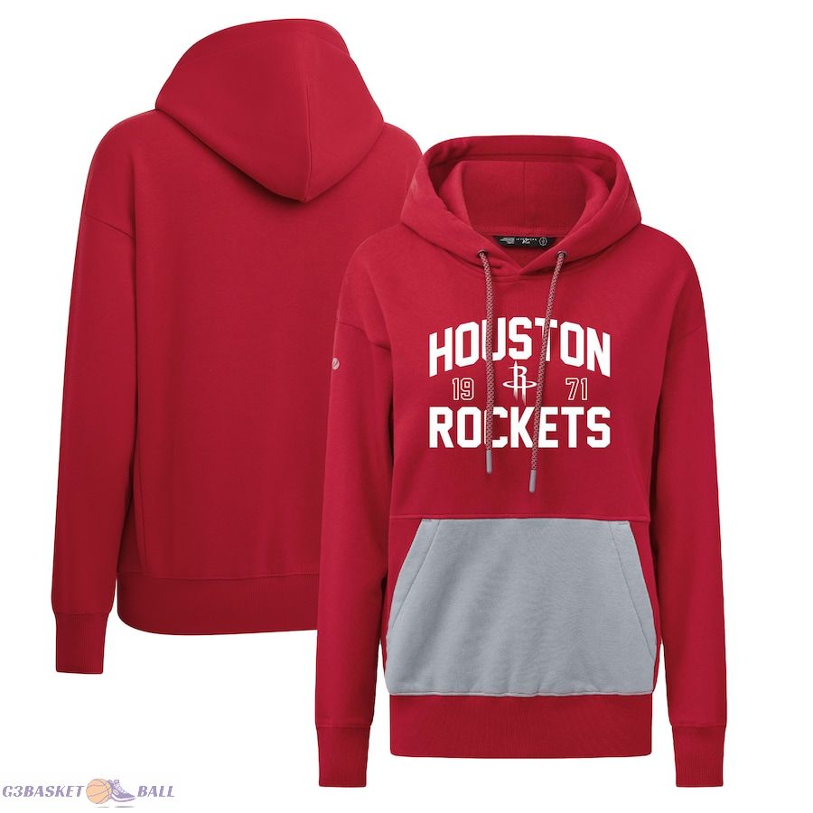 Women's Houston Rockets Levelwear Red Bonfire Pullover Hoodie