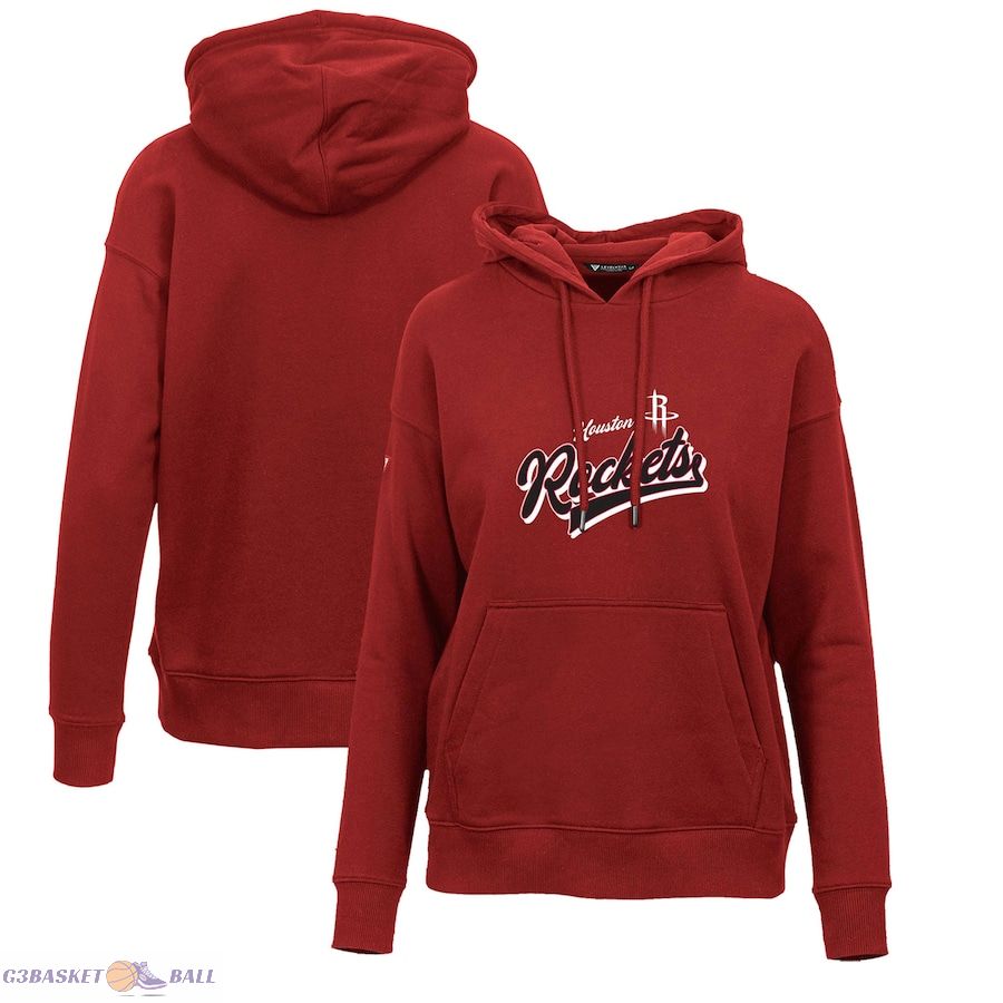 Women's Houston Rockets Levelwear Red Adorn Retro Pullover Hoodie