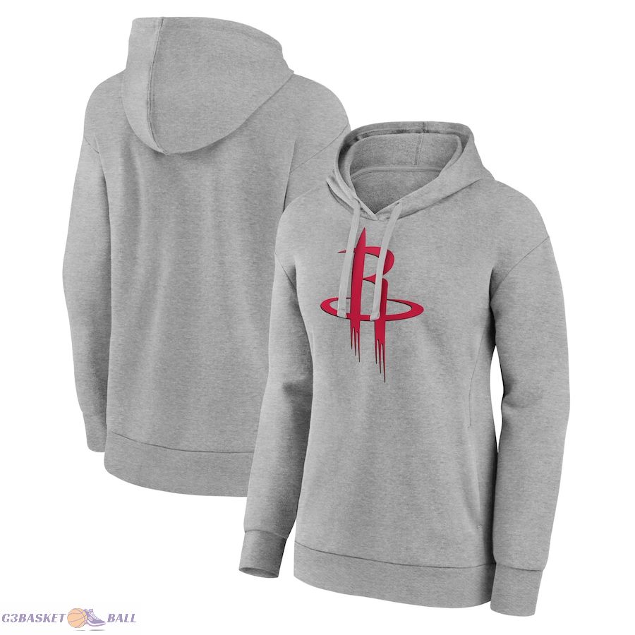 Women's Houston Rockets Gray Primary Logo Pullover Hoodie