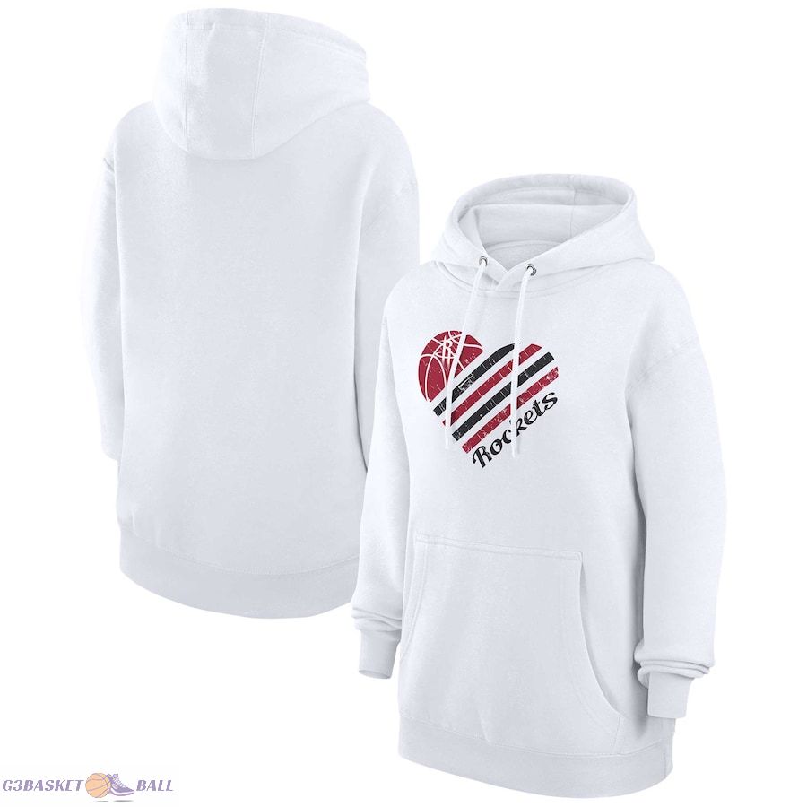 Women's Houston Rockets G-III 4Her by Carl Banks White Heart Pullover Hoodie