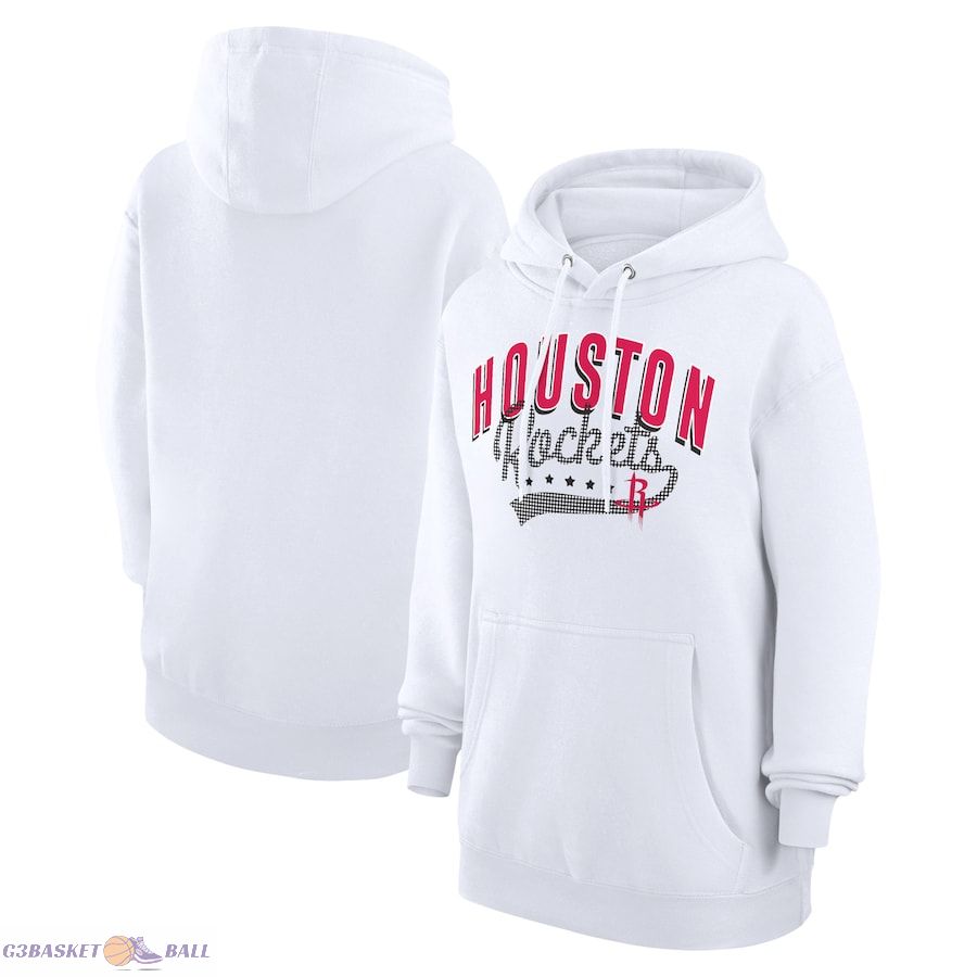 Women's Houston Rockets G-III 4Her by Carl Banks White Filigree Logo Pullover Hoodie