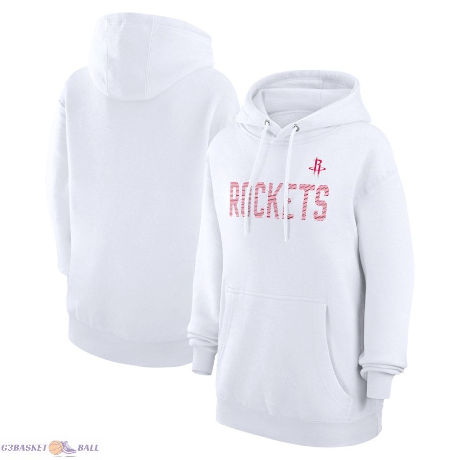 Women's Houston Rockets G-III 4Her by Carl Banks White Dot Print Pullover Hoodie