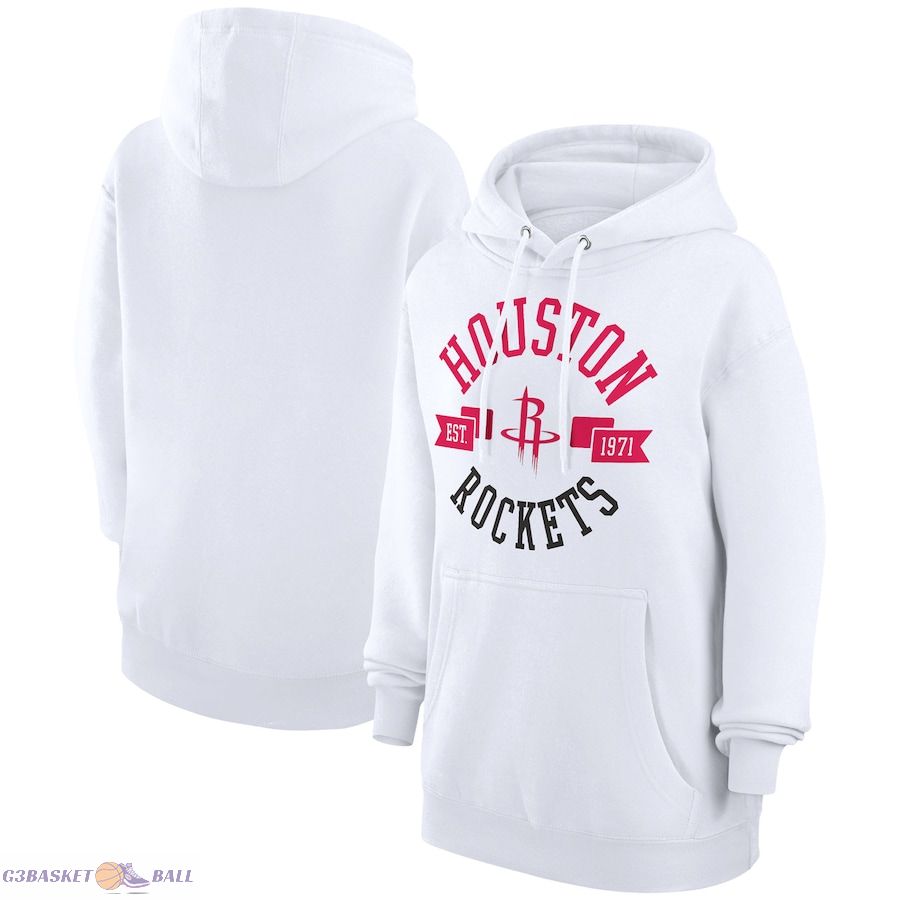 Women's Houston Rockets G-III 4Her by Carl Banks White City Pullover Hoodie