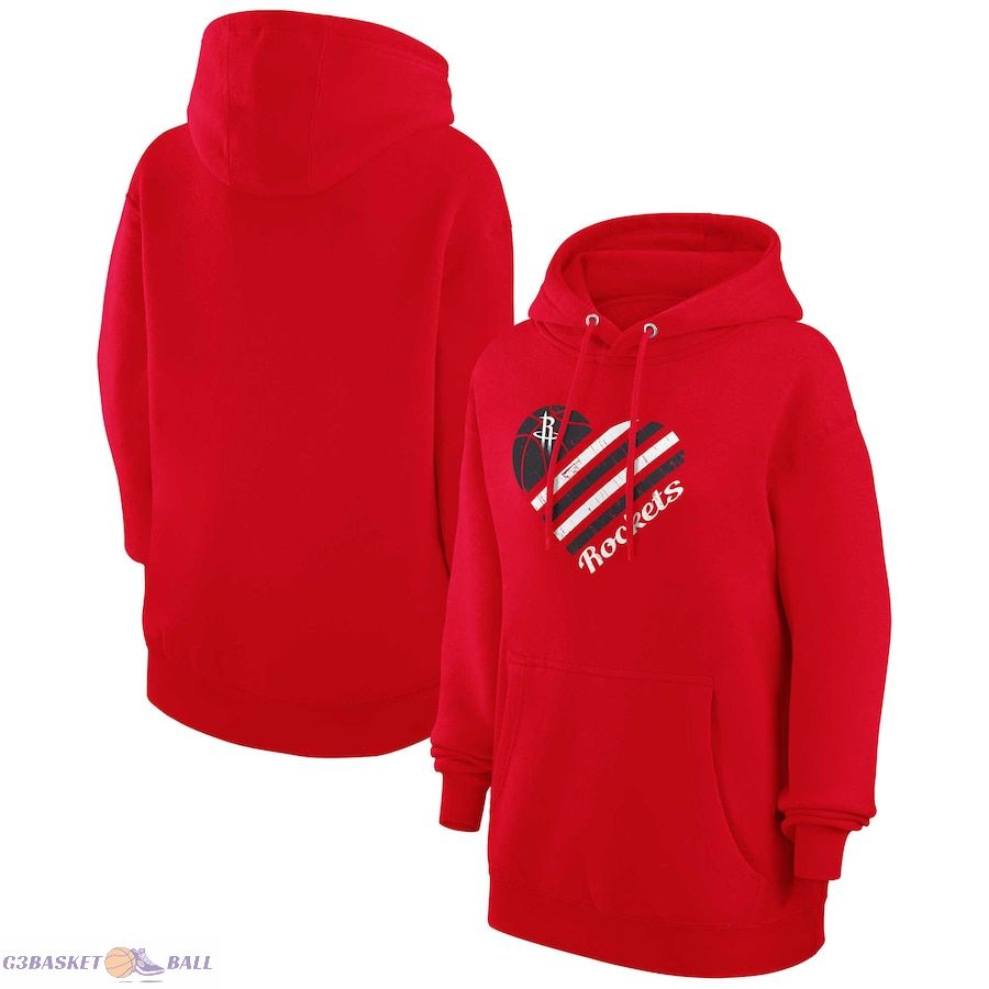 Women's Houston Rockets G-III 4Her by Carl Banks Red Heart Pullover Hoodie