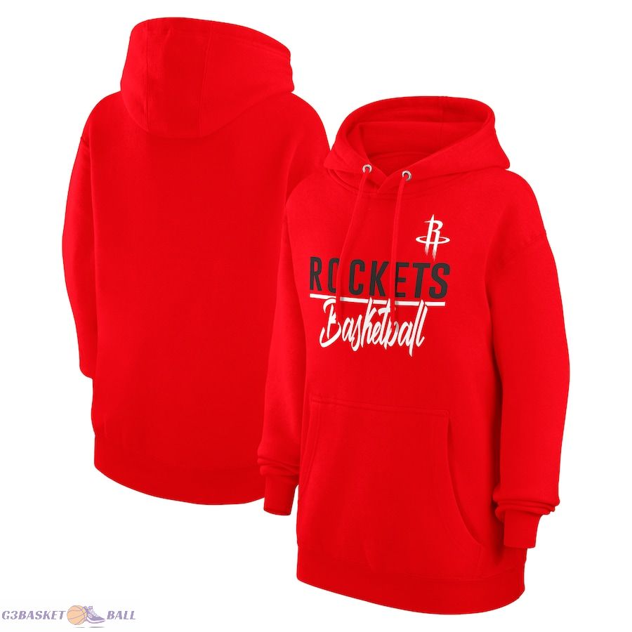 Women's Houston Rockets G-III 4Her by Carl Banks Red Graphics Fleece Pullover Hoodie