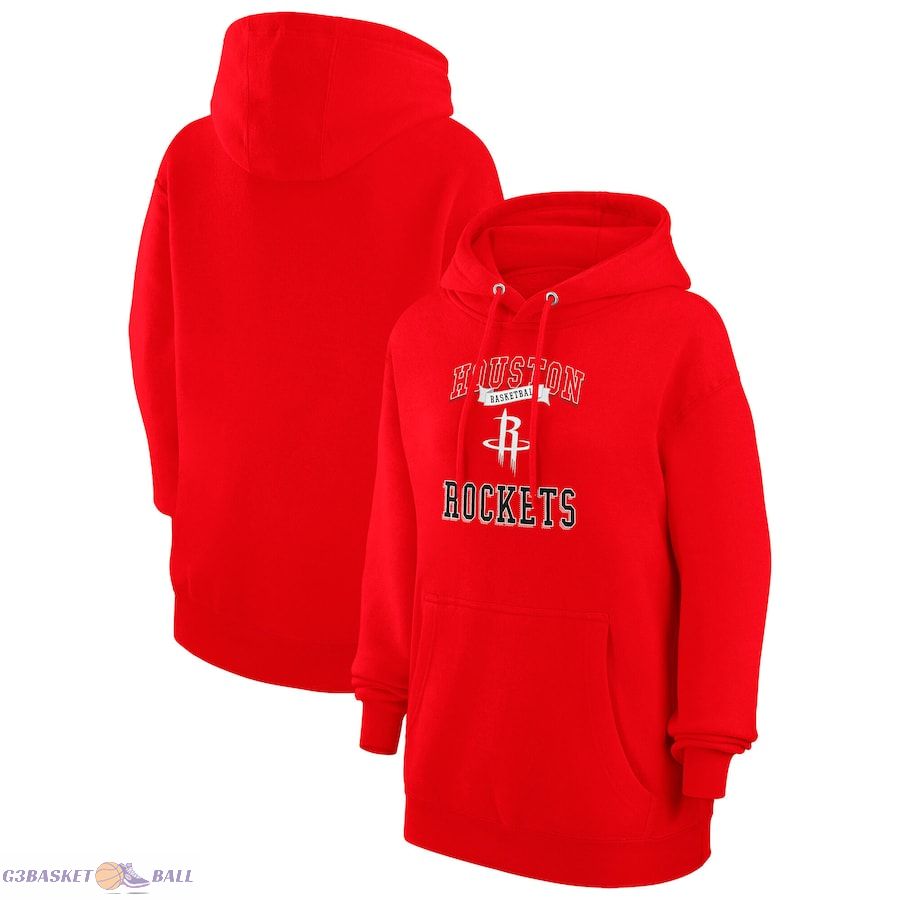 Women's Houston Rockets G-III 4Her by Carl Banks Red Graphic Fleece Pullover Hoodie