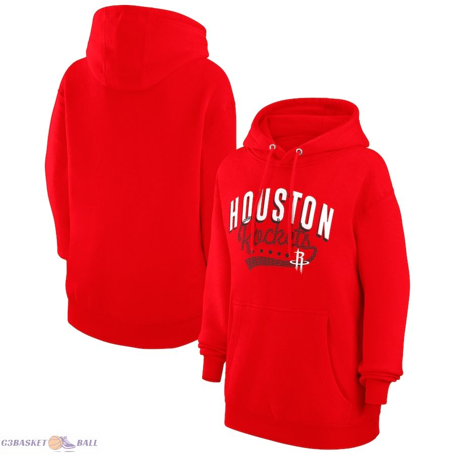 Women's Houston Rockets G-III 4Her by Carl Banks Red Filigree Logo Pullover Hoodie