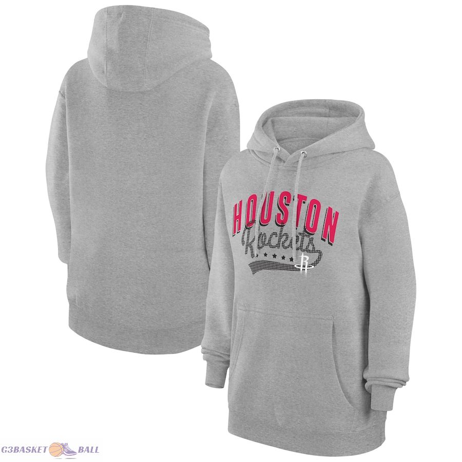 Women's Houston Rockets G-III 4Her by Carl Banks Heather Gray Filigree Logo Pullover Hoodie