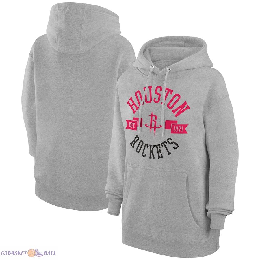 Women's Houston Rockets G-III 4Her by Carl Banks Heather Gray City Pullover Hoodie