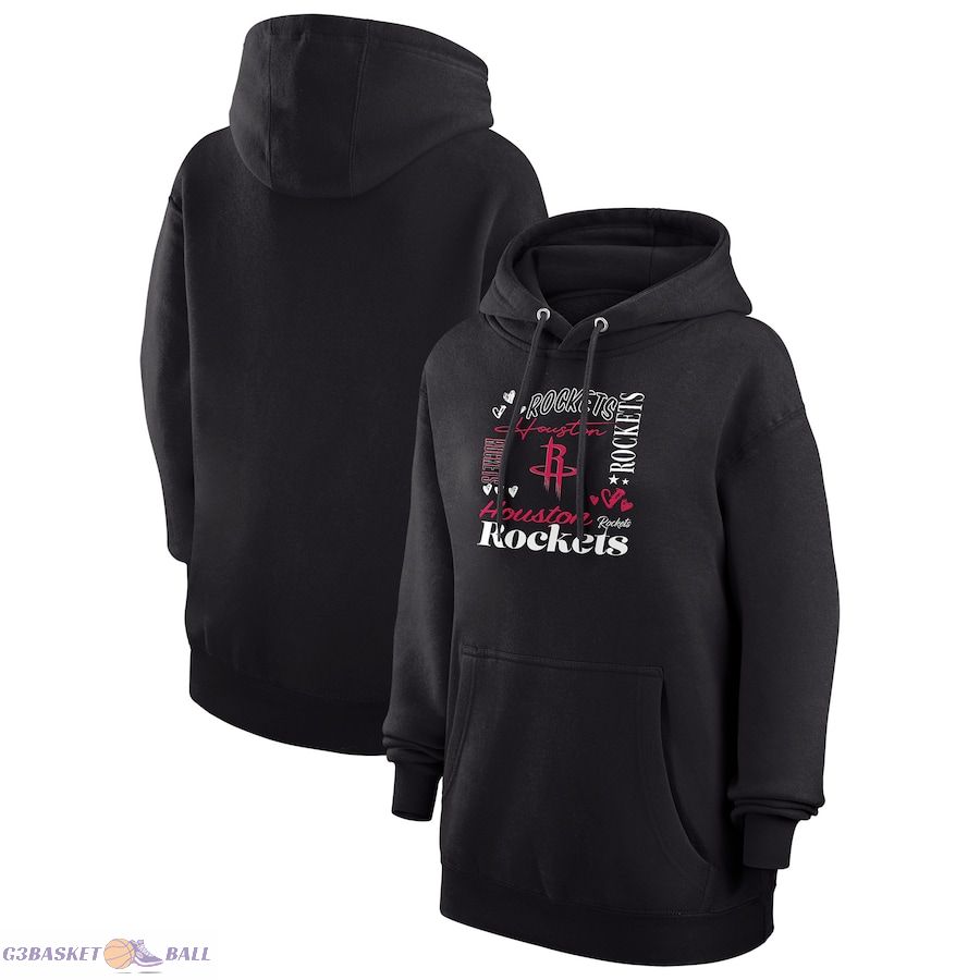 Women's Houston Rockets G-III 4Her by Carl Banks Black Team Collage Graphic Fleece Pullover Hoodie