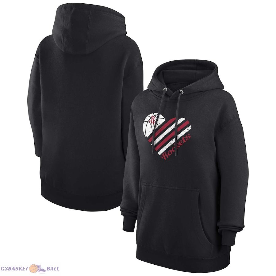 Women's Houston Rockets G-III 4Her by Carl Banks Black Heart Pullover Hoodie