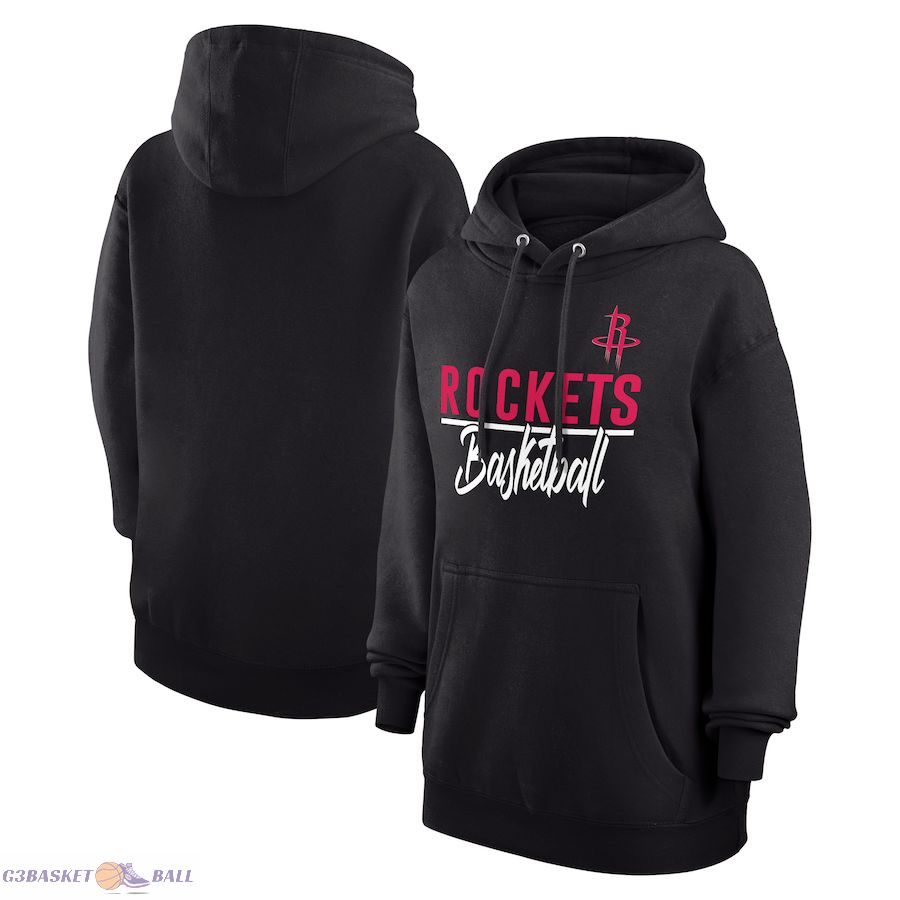 Women's Houston Rockets G-III 4Her by Carl Banks Black Graphics Fleece Pullover Hoodie