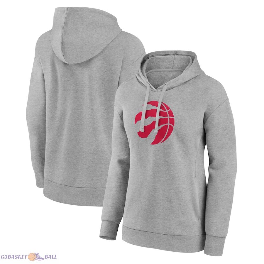 Women's Toronto Raptors Gray Primary Logo Pullover Hoodie