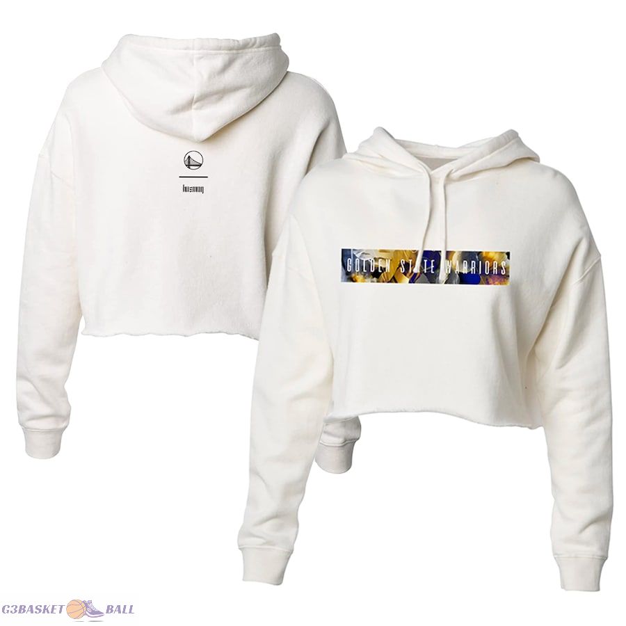 Women's Golden State Warriors The Wild Collective Tan 2022/23 City Edition Cropped Pullover Hoodie