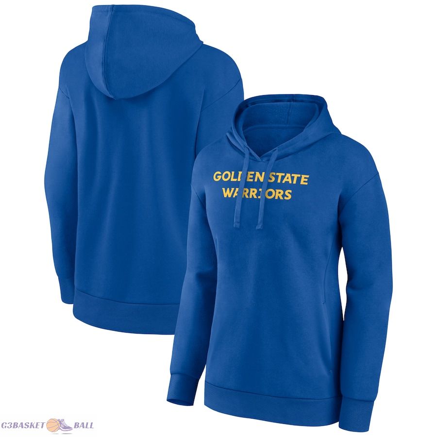 Women's Golden State Warriors Royal Wordmark Alt Pullover Hoodie