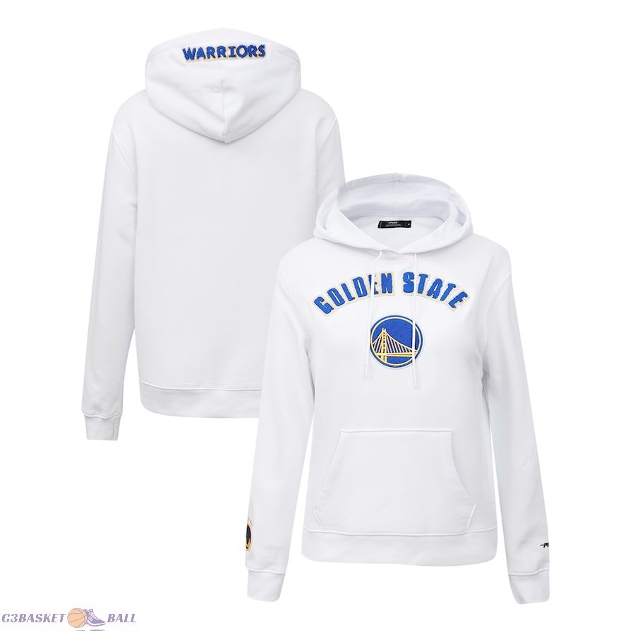 Women's Golden State Warriors Pro Standard White Classic FLC Pullover Hoodie