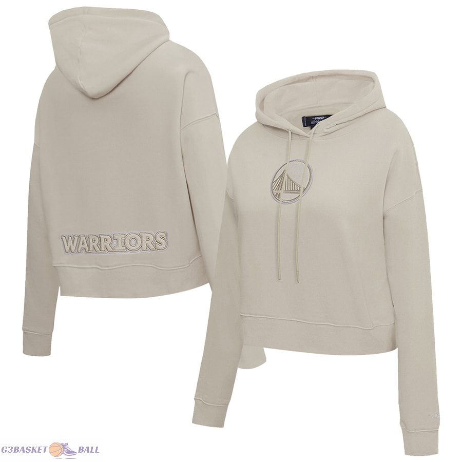 Women's Golden State Warriors Pro Standard Taupe Neutrals Capsule Cropped Pullover Hoodie