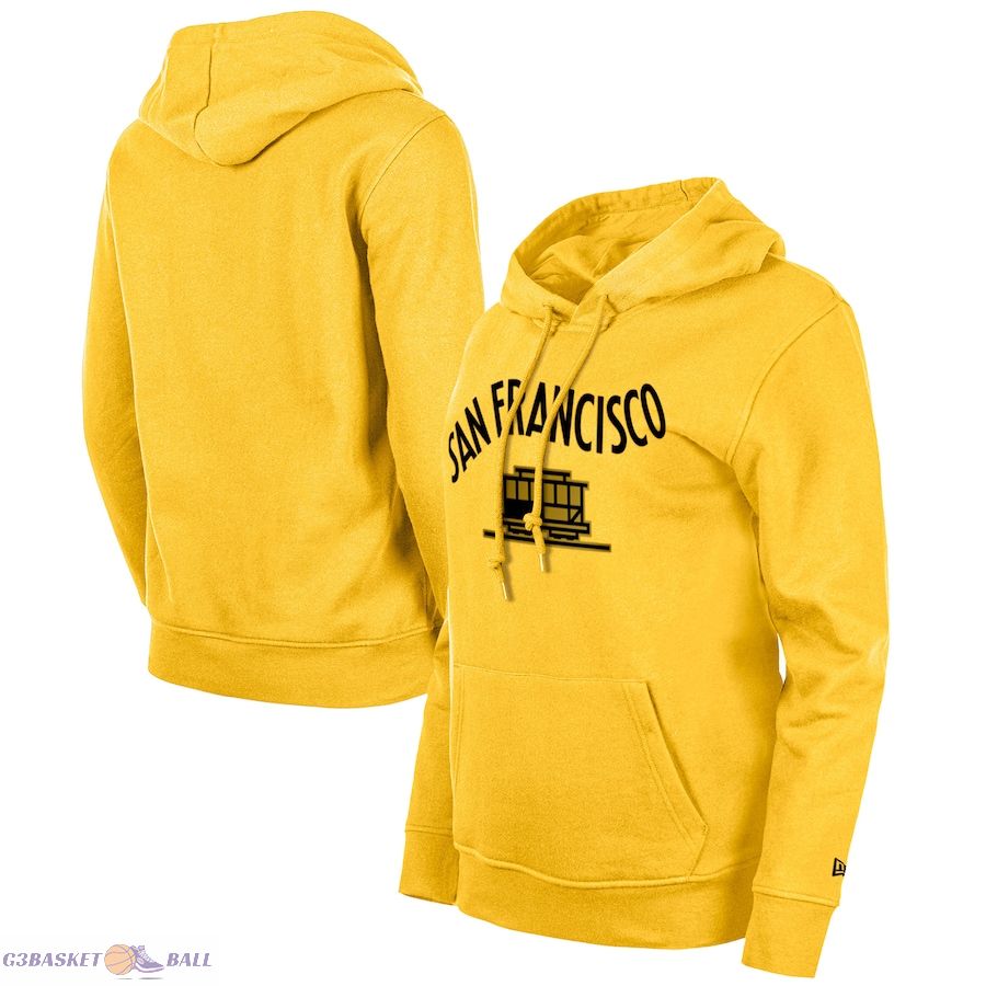 Women's Golden State Warriors New Era Gold 2023/24 City Edition Pullover Hoodie