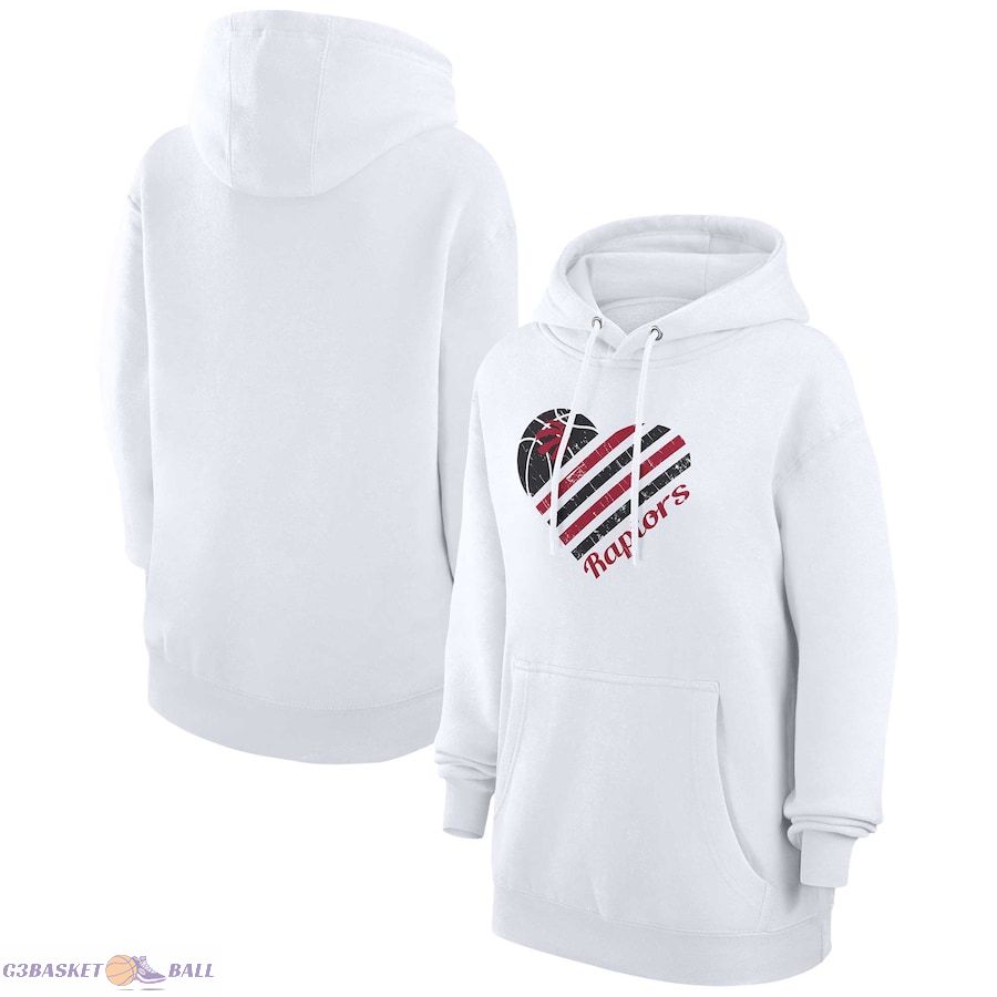 Women's Toronto Raptors G-III 4Her by Carl Banks White Heart Pullover Hoodie