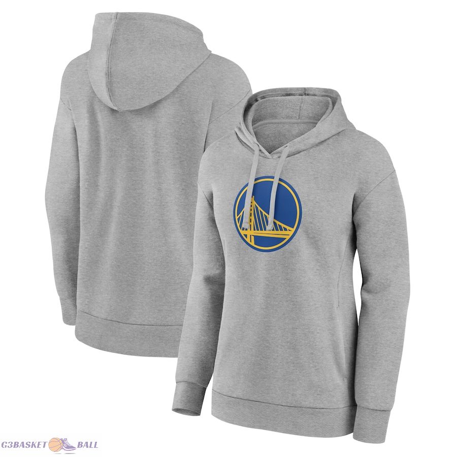 Women's Golden State Warriors Gray Team Primary Logo Pullover Hoodie