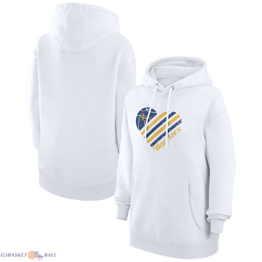 Women's Golden State Warriors G-III 4Her by Carl Banks White Heart Pullover Hoodie