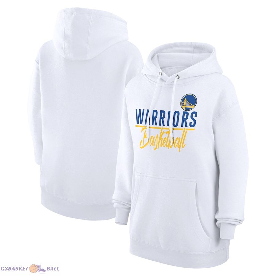 Women's Golden State Warriors G-III 4Her by Carl Banks White Graphics Fleece Pullover Hoodie