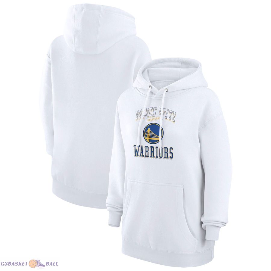 Women's Golden State Warriors G-III 4Her by Carl Banks White Graphic Fleece Pullover Hoodie