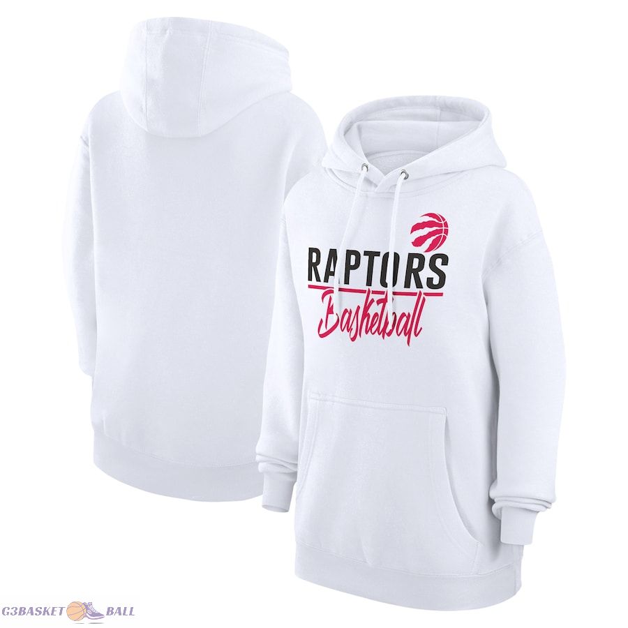 Women's Toronto Raptors G-III 4Her by Carl Banks White Graphics Fleece Pullover Hoodie