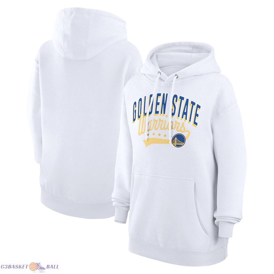 Women's Golden State Warriors G-III 4Her by Carl Banks White Filigree Logo Pullover Hoodie