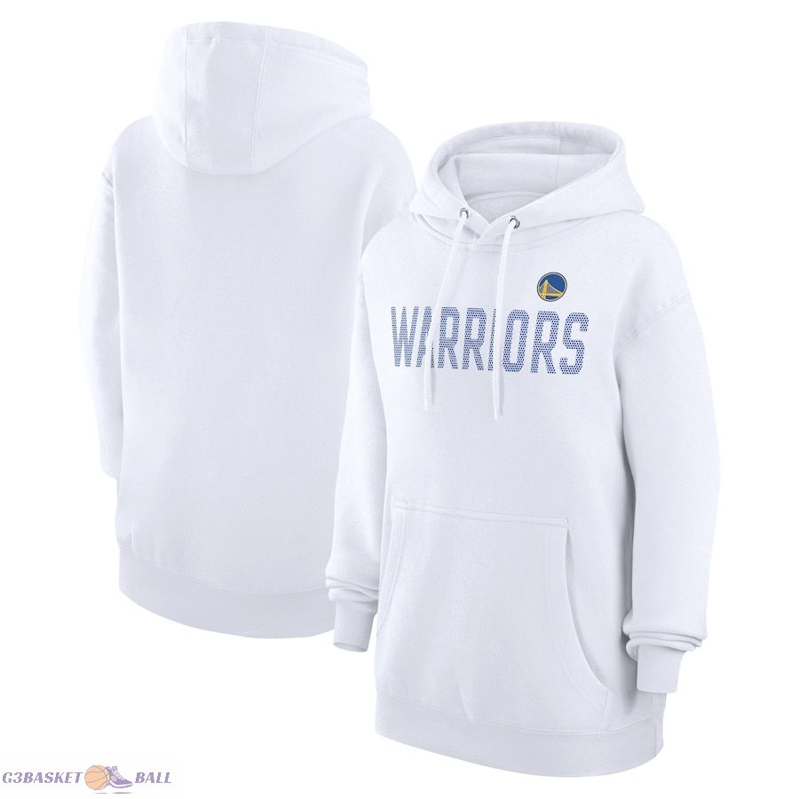 Women's Golden State Warriors G-III 4Her by Carl Banks White Dot Print Pullover Hoodie